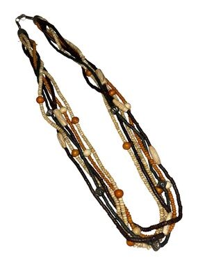 Vintage ethnic vibe real ceramic? Metal and wooden beads
